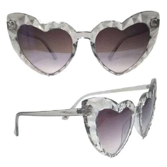 Betsey Johnson Accessories - Betsey Johnson Clear Cateye Heartshaped Women's Sunglasses